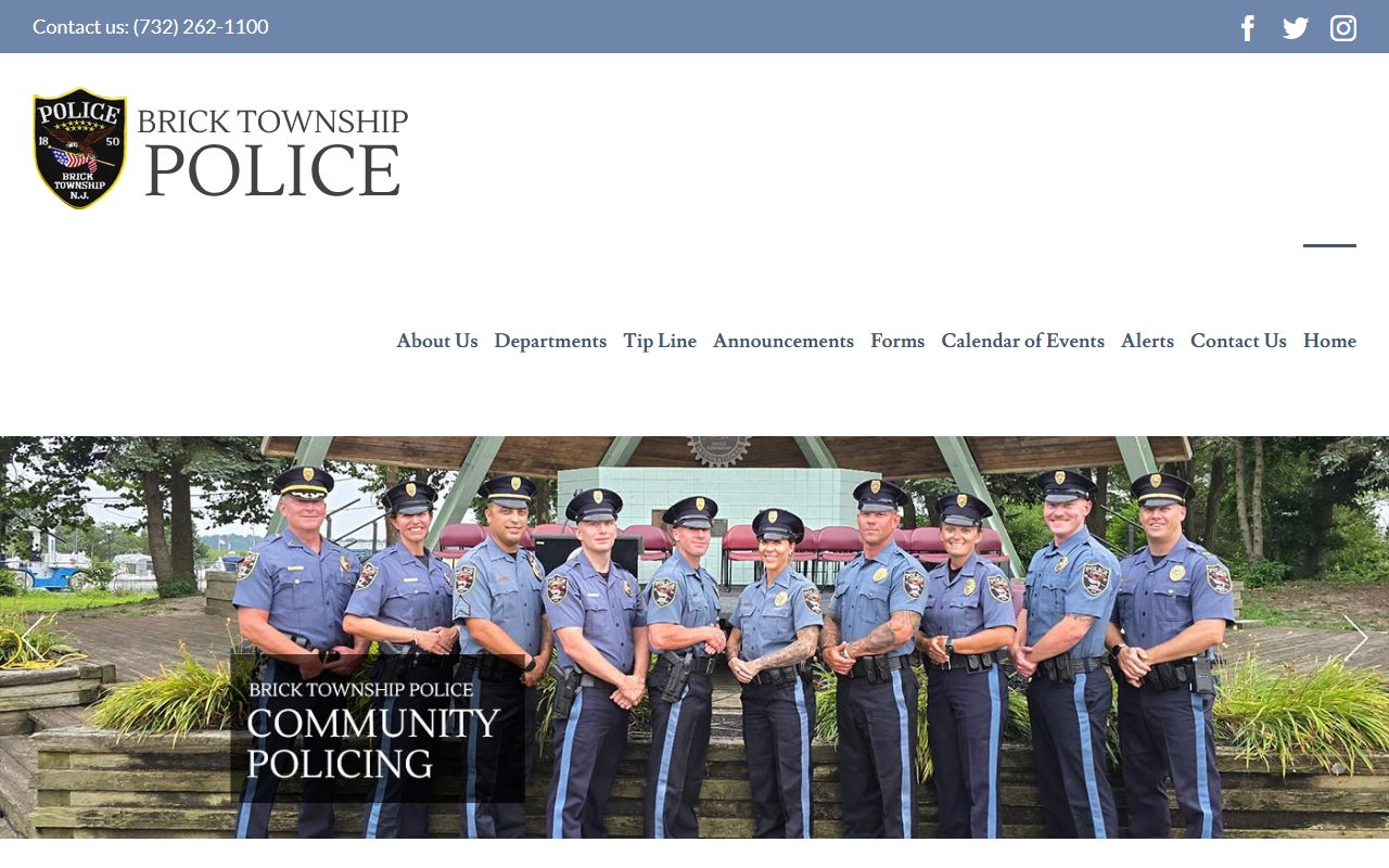 Brick Township Police Department website for public records requests