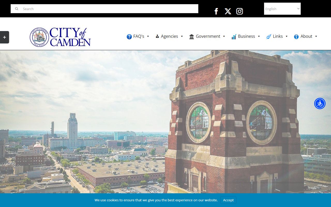 Camden OPRA request page for government records