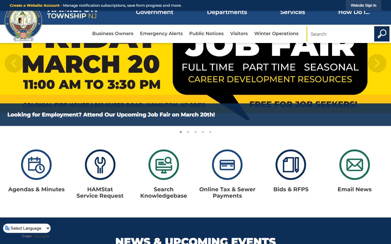 Hamilton Township website public records