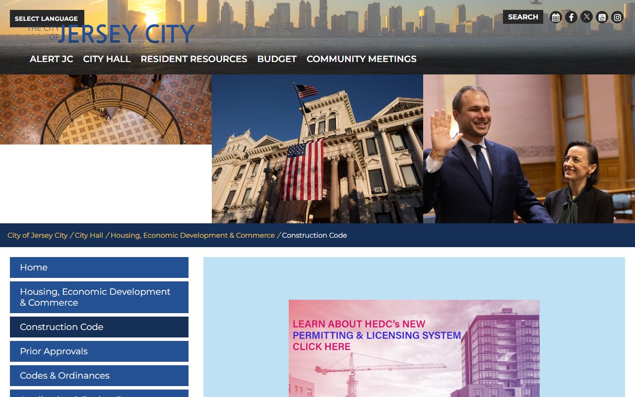 Jersey City construction code public records