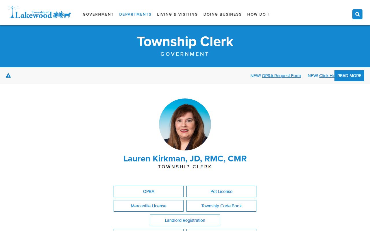 Lakewood Township Clerk public records
