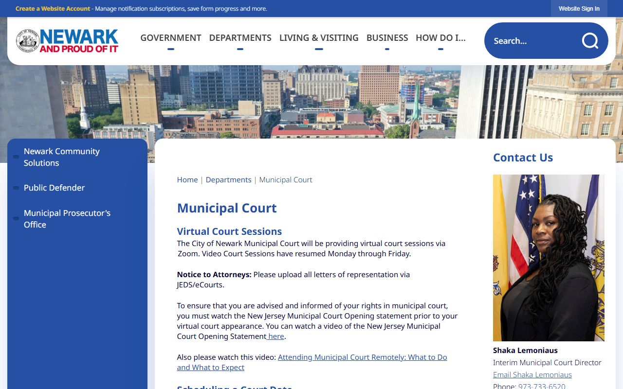 Newark Municipal Court public records access