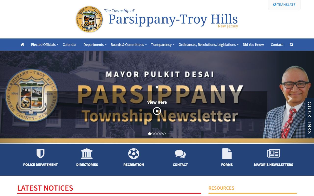 Parsippany-Troy Hills Township Clerk office for public records