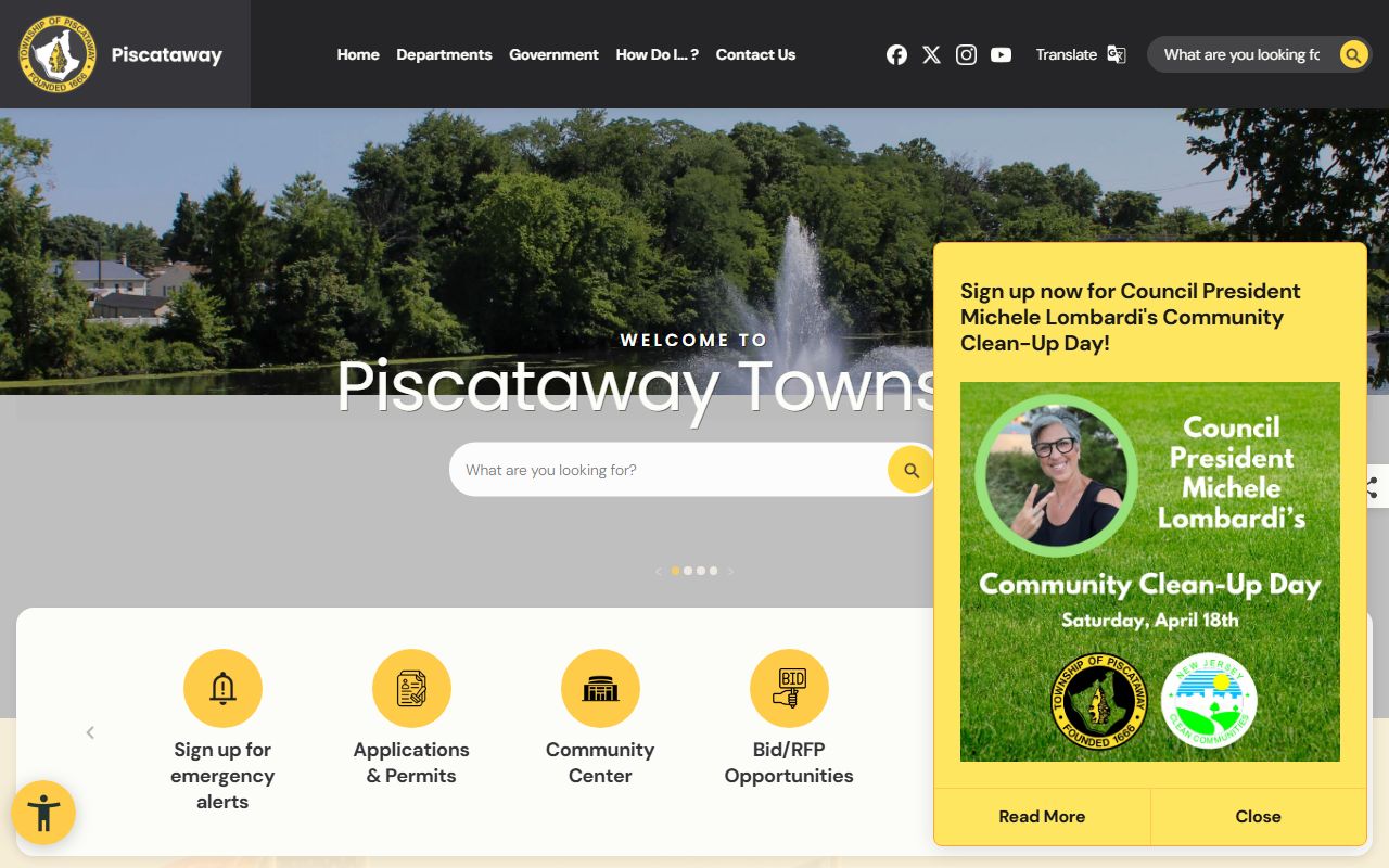 Piscataway Township Clerk office for public records