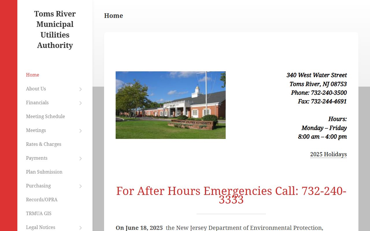 Toms River MUA public records