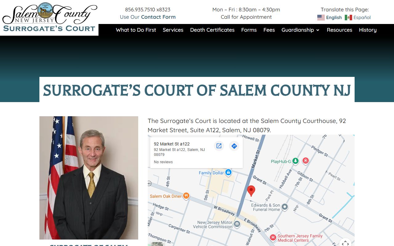 Salem County Surrogate near Gloucester County public records