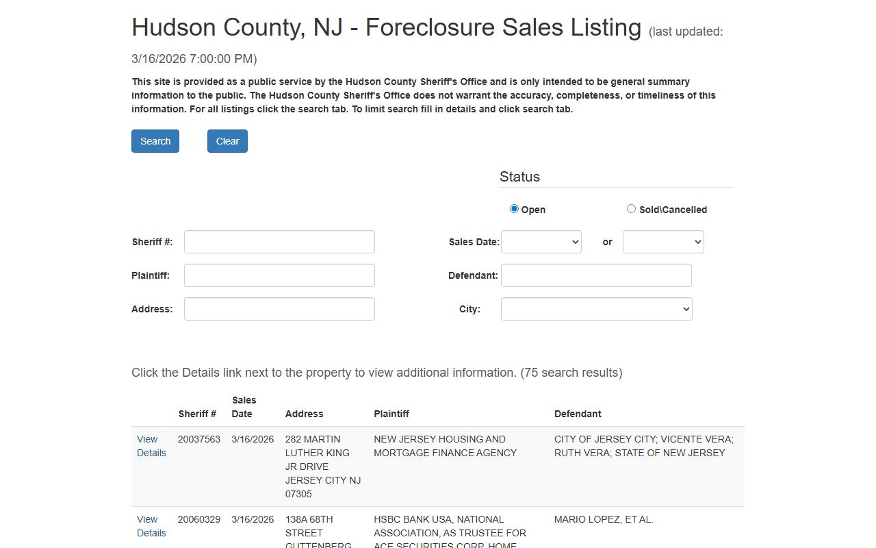 Hunterdon County foreclosure sales search for public records