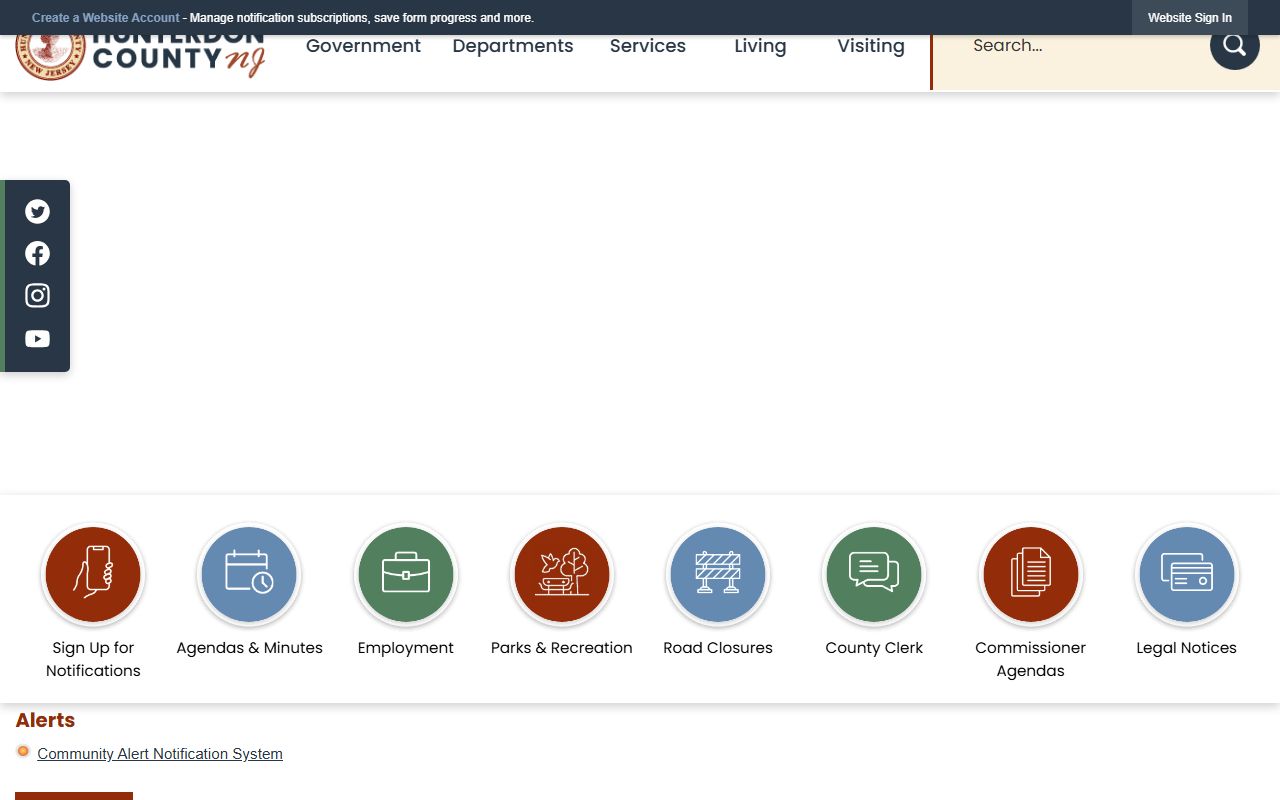 Hunterdon County website for public records and government services