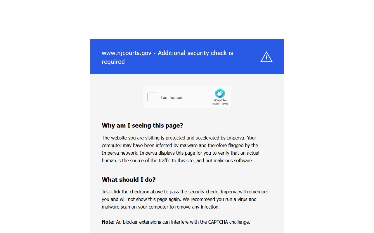 New Jersey Electronic Access Program for court public records